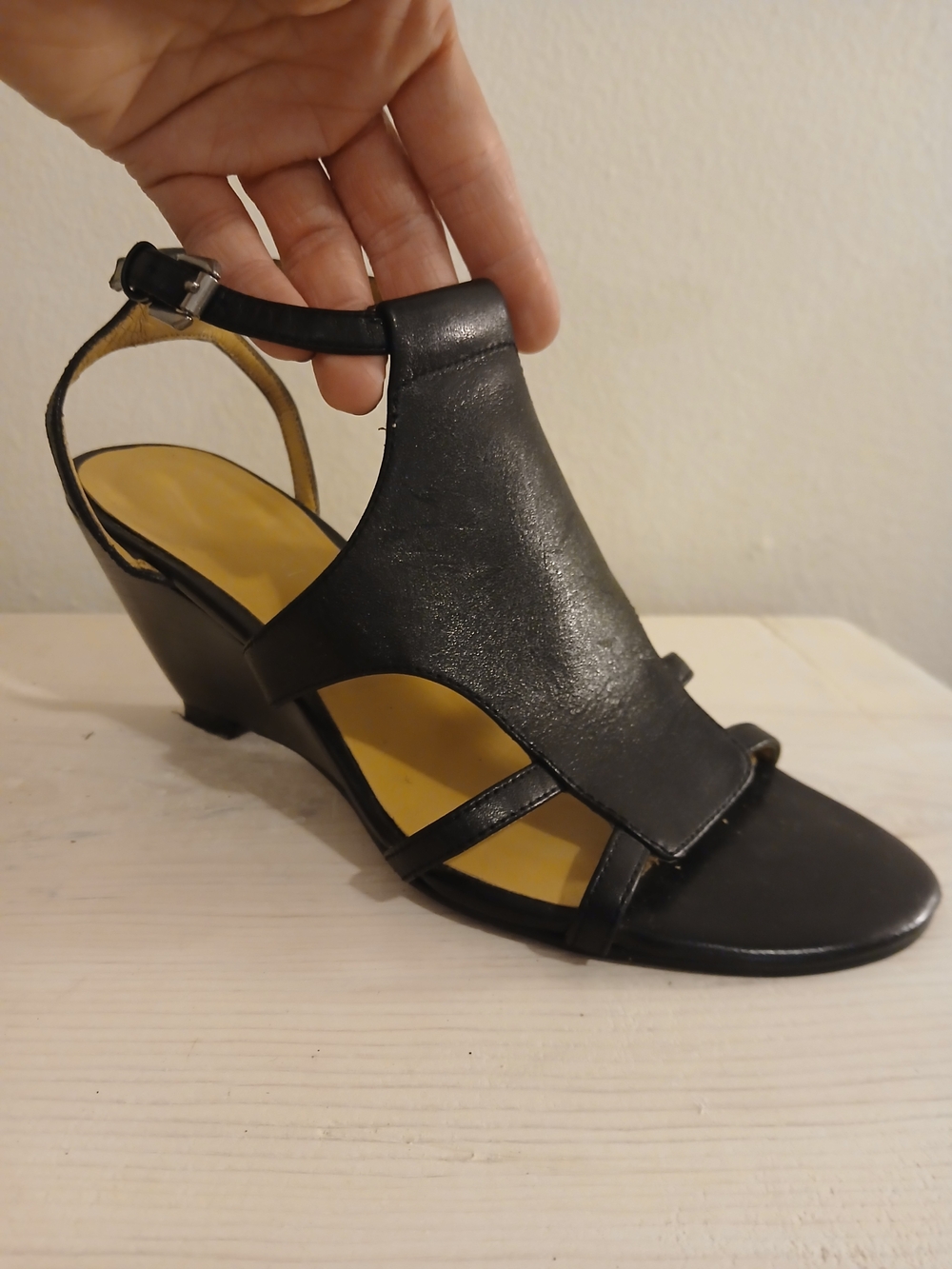 Nine West Black Women's Wedge Sandals - Sleek Strappy Design